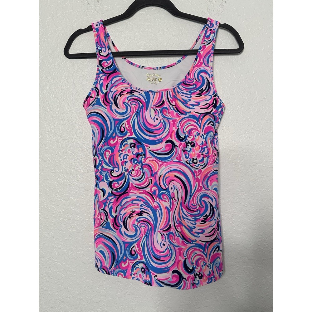 Lilly Pulitzer Luxletic Sunray Bra Tank Top in RasBerry Flamingoals Size S